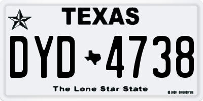 TX license plate DYD4738