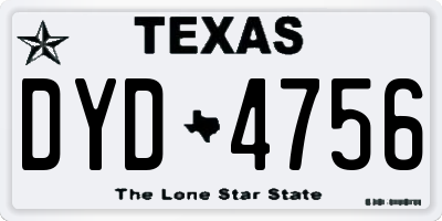 TX license plate DYD4756