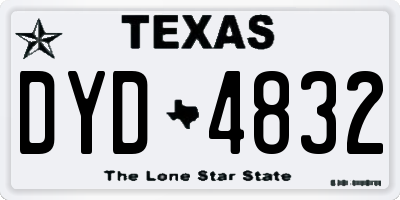 TX license plate DYD4832