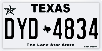 TX license plate DYD4834