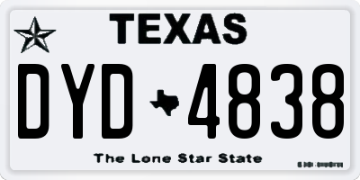TX license plate DYD4838
