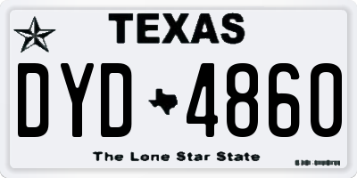 TX license plate DYD4860