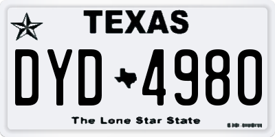 TX license plate DYD4980
