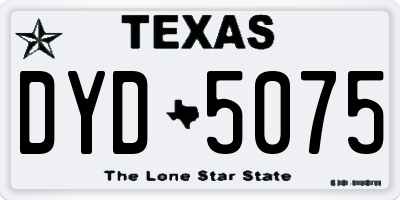 TX license plate DYD5075