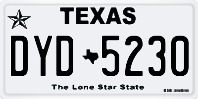 TX license plate DYD5230