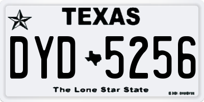 TX license plate DYD5256