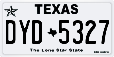 TX license plate DYD5327