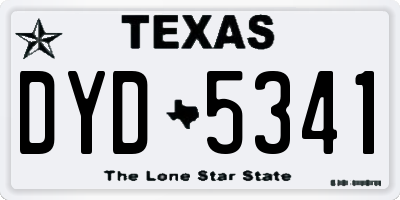 TX license plate DYD5341