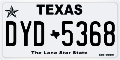 TX license plate DYD5368