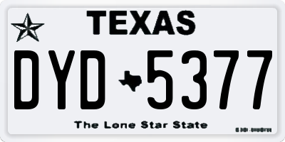 TX license plate DYD5377