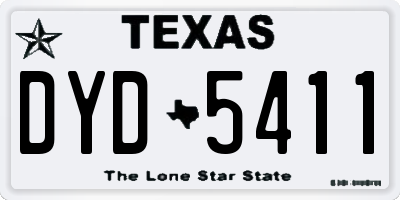 TX license plate DYD5411