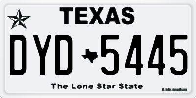 TX license plate DYD5445