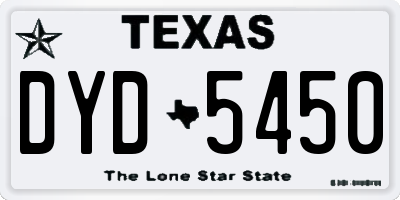 TX license plate DYD5450