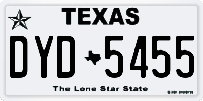 TX license plate DYD5455