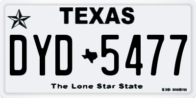 TX license plate DYD5477