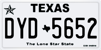 TX license plate DYD5652