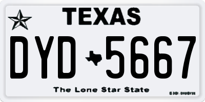 TX license plate DYD5667