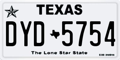 TX license plate DYD5754