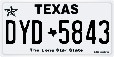 TX license plate DYD5843