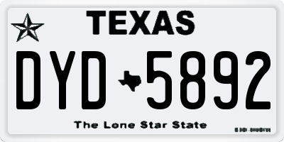 TX license plate DYD5892