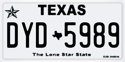 TX license plate DYD5989