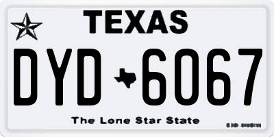 TX license plate DYD6067