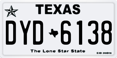 TX license plate DYD6138