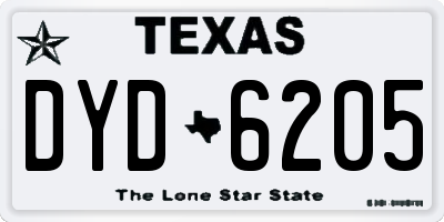 TX license plate DYD6205