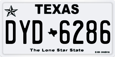 TX license plate DYD6286