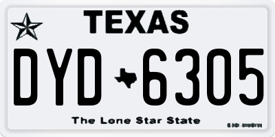TX license plate DYD6305