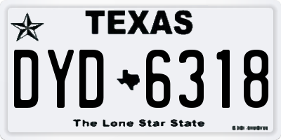 TX license plate DYD6318