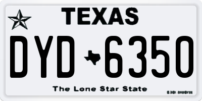 TX license plate DYD6350