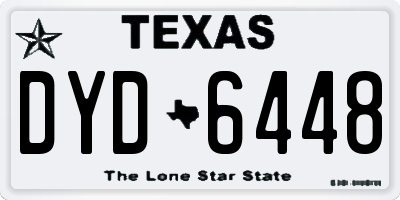 TX license plate DYD6448