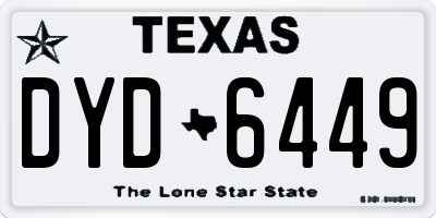 TX license plate DYD6449