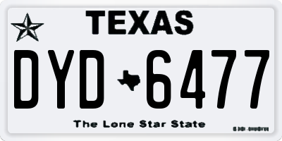 TX license plate DYD6477