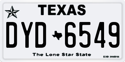 TX license plate DYD6549