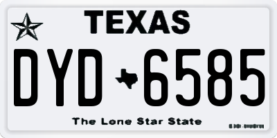 TX license plate DYD6585