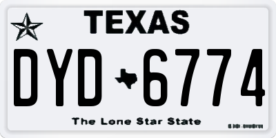 TX license plate DYD6774