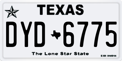 TX license plate DYD6775