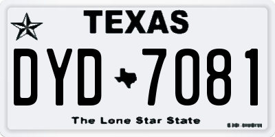 TX license plate DYD7081