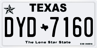TX license plate DYD7160