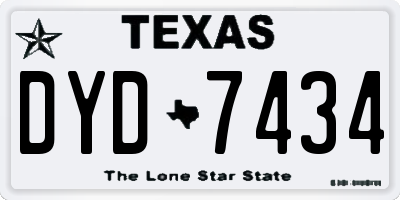TX license plate DYD7434