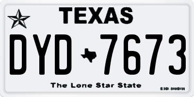 TX license plate DYD7673