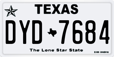 TX license plate DYD7684