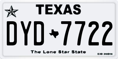 TX license plate DYD7722