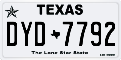 TX license plate DYD7792