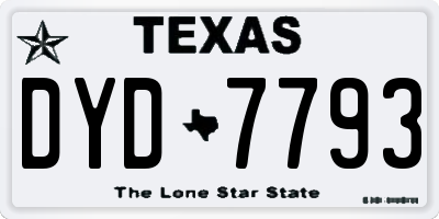 TX license plate DYD7793