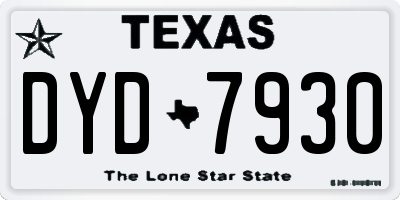 TX license plate DYD7930
