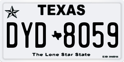 TX license plate DYD8059