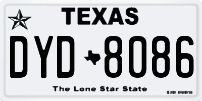 TX license plate DYD8086